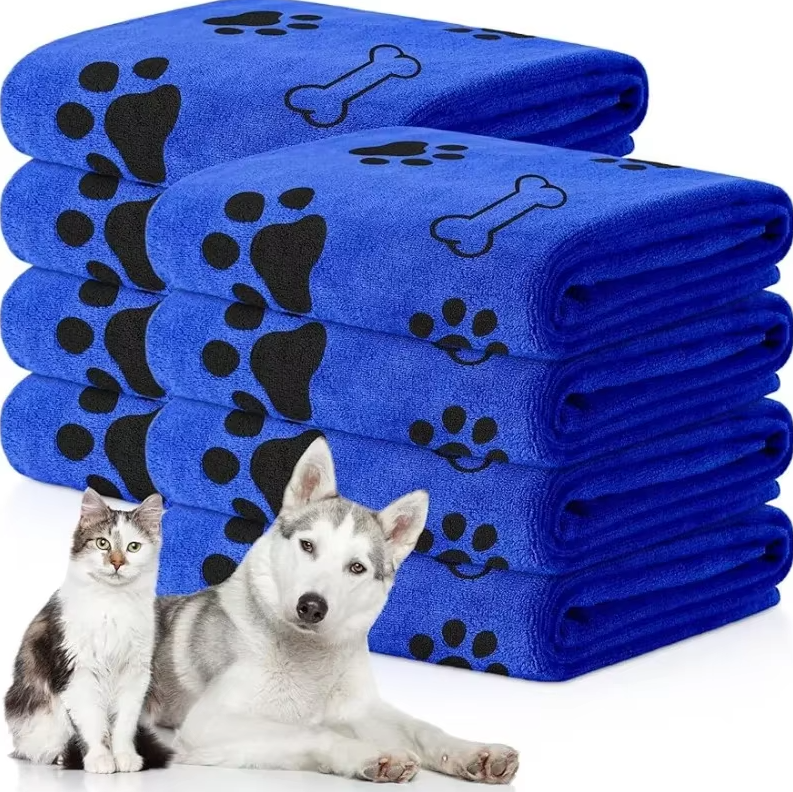 Serviette Super Absorbante pour Chiens - Serviette en Microfibre Douce à Séchage Rapide pour Chiens Chats
