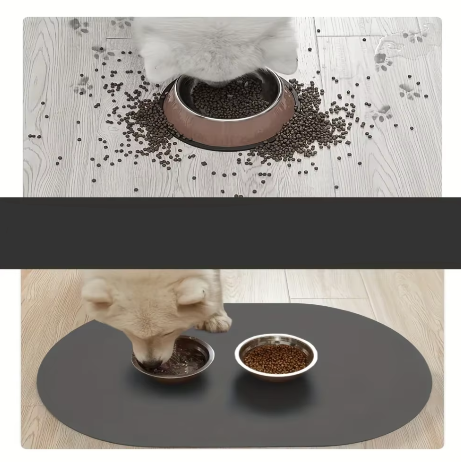 Nourriture en Silicone pour Animaux Domestiques - Tapis Étanche et Antidérapant pour Chiens et Chats