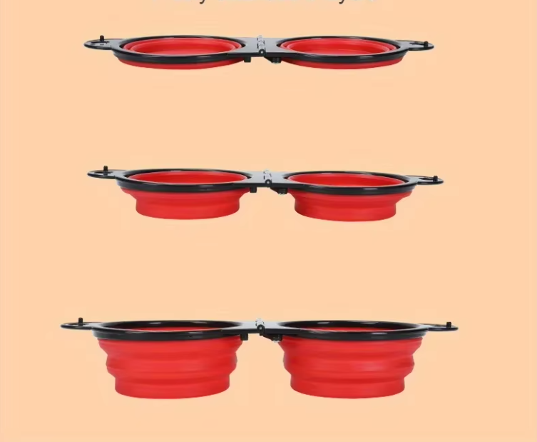 Ecuelle Double Pliable et Réglable pour Animaux Domestiques