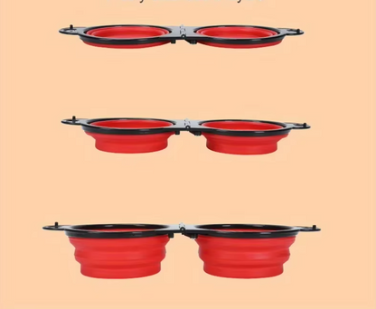 Ecuelle Double Pliable et Réglable pour Animaux Domestiques