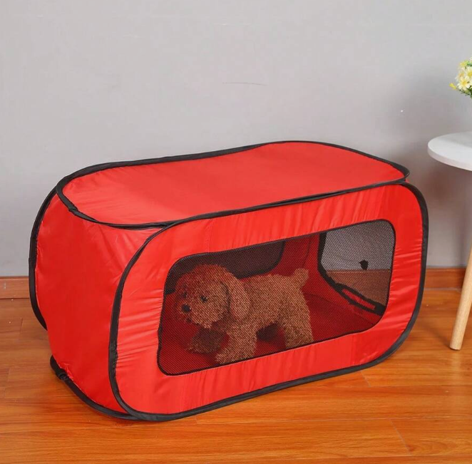 Caisse pour Chien Pliable en Tissu avec Motif de Pattes - Portable et Aérée