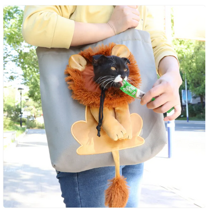 Sac de Transport pour Chats en Forme de Lion - Sac Mignon pour Chats et Animaux Domestiques