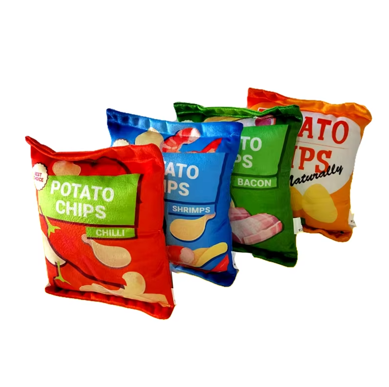 Jouet pour Chien Sac de Chips - Peluche Douce avec Couineur & Effet de Crépitement