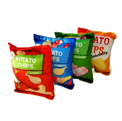 Jouet pour Chien Sac de Chips - Peluche Douce avec Couineur & Effet de Crépitement