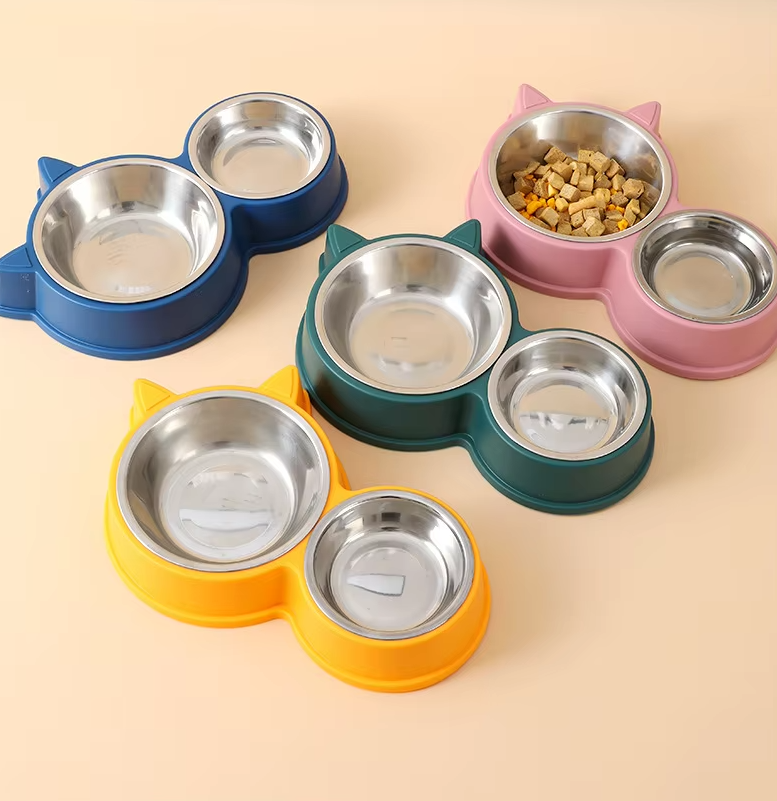 Set D' Assiettes pour Chats avec des Oreilles de Chat et une Base Antidérapante