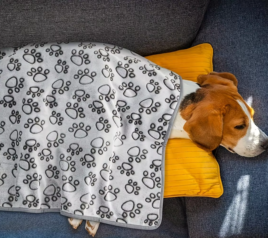 Couverture Douillette pour Chien - Couverture Douce pour Animaux Domestiques avec Motif de Pattes
