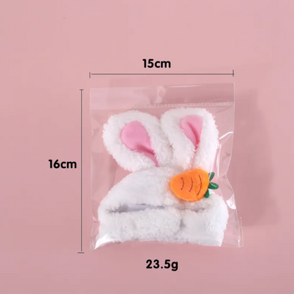 Chapeau pour Chat avec Oreilles de Lapin et Design Carotte ou Fleur pour des Photos Adorables de Compagnons
