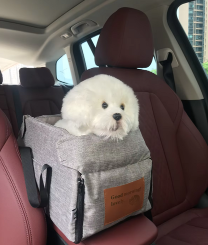 Siège pour Chien de Luxe pour la Voiture - Siège de Voiture Portable Rembourré avec Ceinture de Sécurité