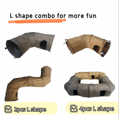 Tunnel pour Chats avec Fenêtre - Jeux et Cachettes pour Tigres Actifs