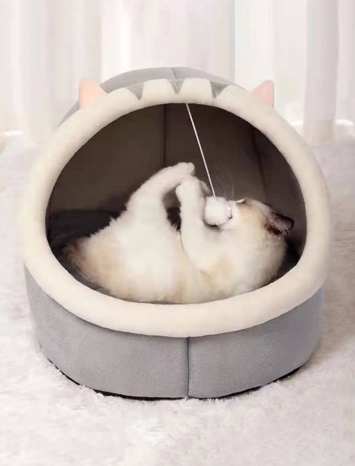 Lit pour Chat Douillet - Iglo Moelleux avec Balle de Jeu pour les Oreilles