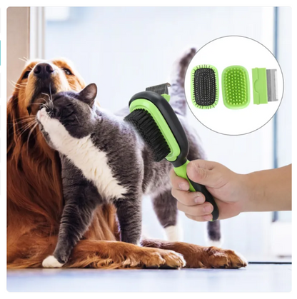 Brosse pour Chiens et Chats avec Peigne Amovible - Brosse 2 en 1 pour un Toilettage en Douceur