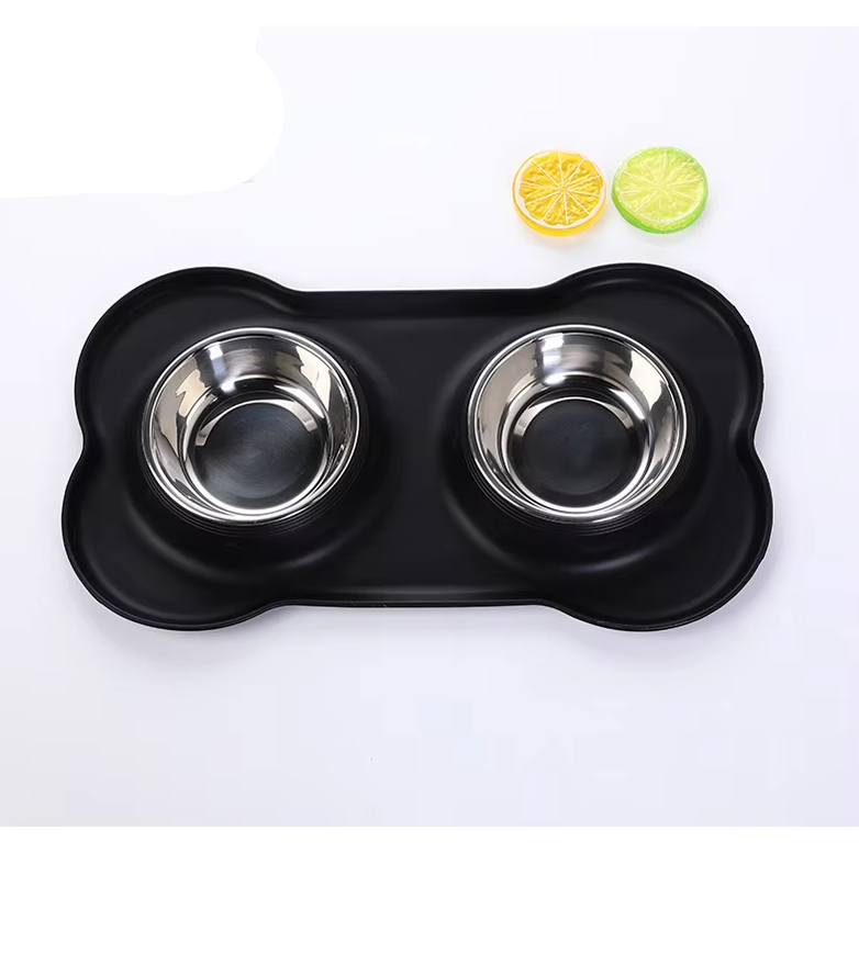 Set D' Assiettes pour Chien avec Tapis Antidérapant