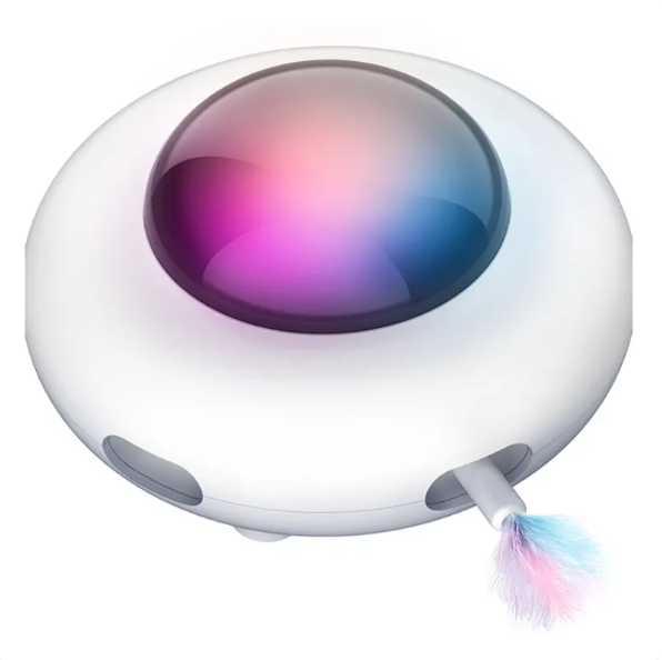 Jouet Interactif pour Chats avec Lumières Led et Plume de Queue