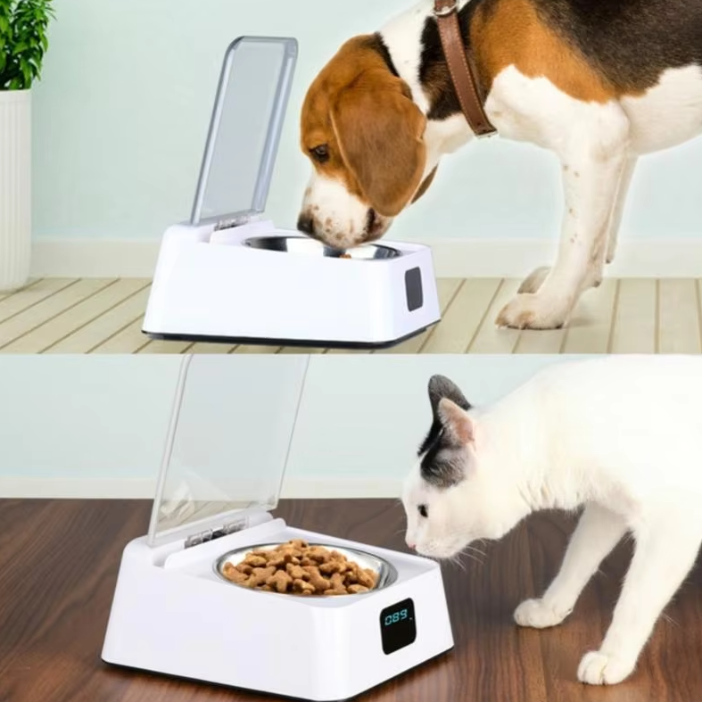 Distributeur Automatique de Nourriture pour Chats avec Affichage Numérique et Couvercle