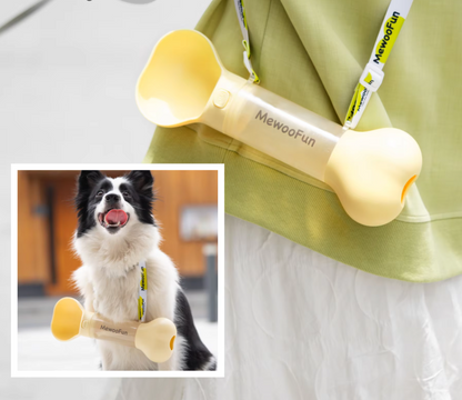 Gourde Pour Chien En Forme D'os - Distributeur D'eau Portable Avec Écuelle