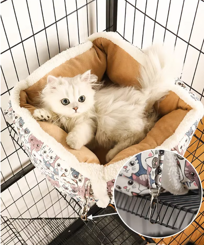 Corbeille de Repos pour Chats avec Motif de Chat - Corbeille Douce et Confortable pour Chats