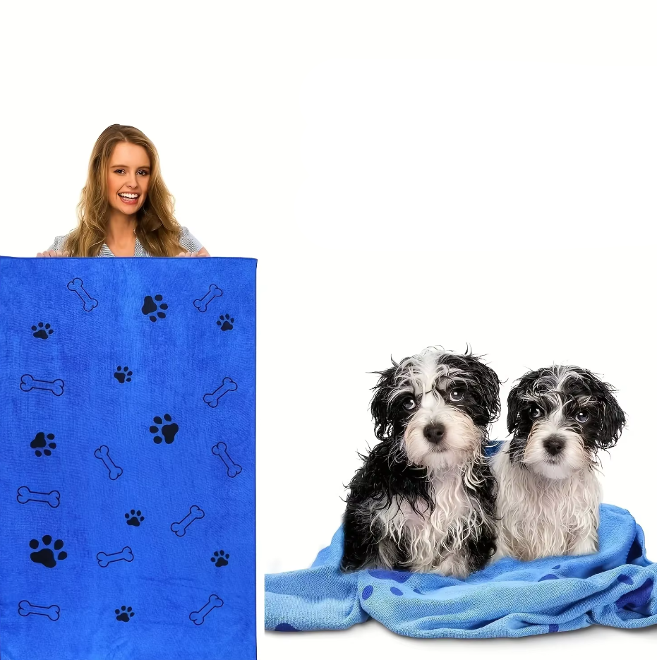 Serviette Super Absorbante pour Chiens - Serviette en Microfibre Douce à Séchage Rapide pour Chiens Chats