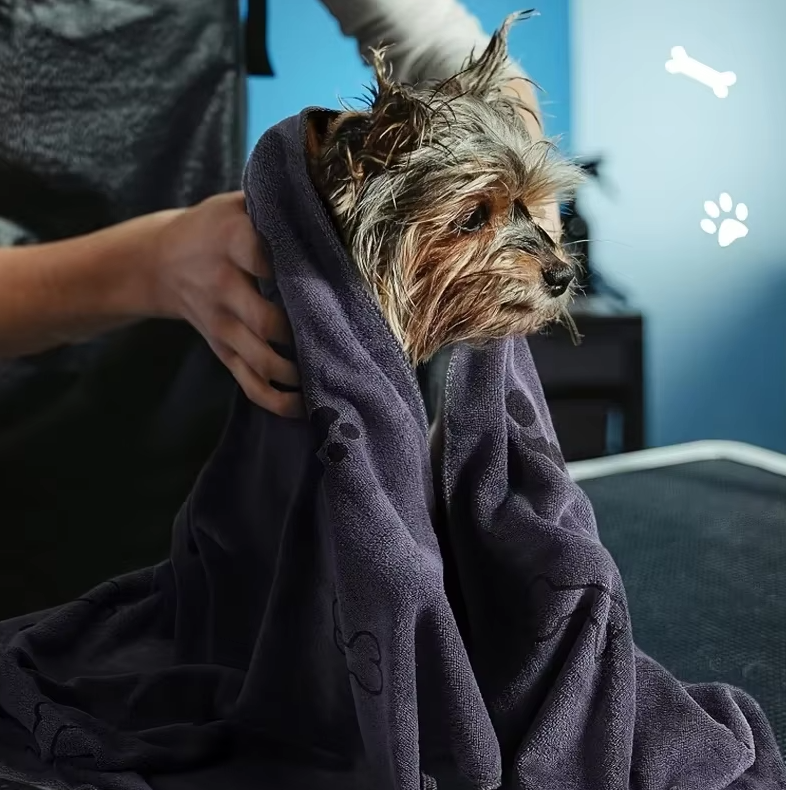 Serviette Super Absorbante pour Chiens - Serviette en Microfibre Douce à Séchage Rapide pour Chiens Chats