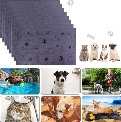 Serviette Super Absorbante pour Chiens - Serviette en Microfibre Douce à Séchage Rapide pour Chiens Chats