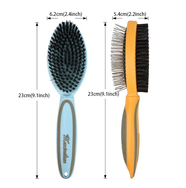 Brosse Double Face pour Animaux de Compagnie - Soin Doux et Efficace du Pelage des Chiens et des Chats