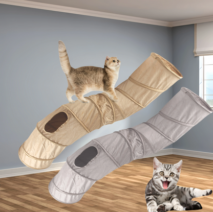 Tunnel pour Chats avec Fenêtre - Jeux et Cachettes pour Tigres Actifs