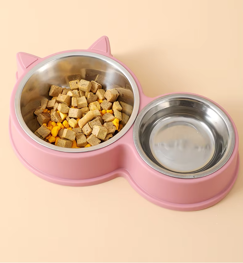 Set D' Assiettes pour Chats avec des Oreilles de Chat et une Base Antidérapante