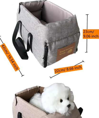 Siège pour Chien de Luxe pour la Voiture - Siège de Voiture Portable Rembourré avec Ceinture de Sécurité