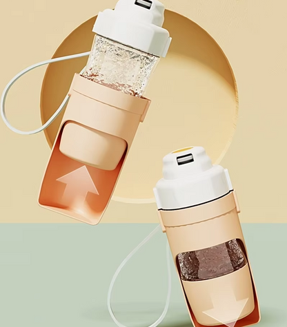 Bouteille D' Eau Pliable pour Animaux Domestiques avec Réservoir de Nourriture