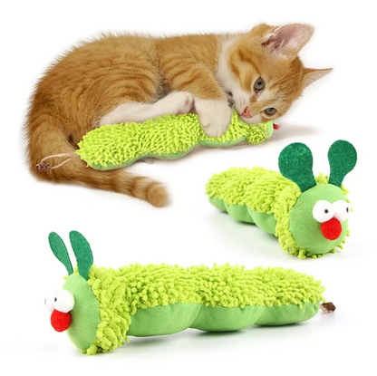 Jouet pour Chats Chenille - Peluche Douce à L' Herbe à Chat