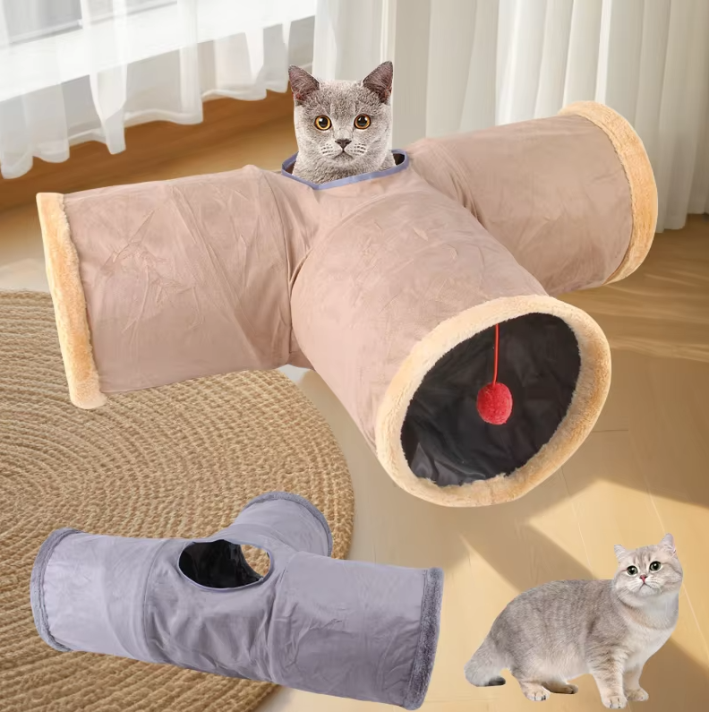 Tunnel pour Chats avec Fenêtre - Jeux et Cachettes pour Tigres Actifs