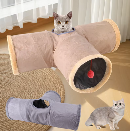 Tunnel pour Chats avec Fenêtre - Jeux et Cachettes pour Tigres Actifs