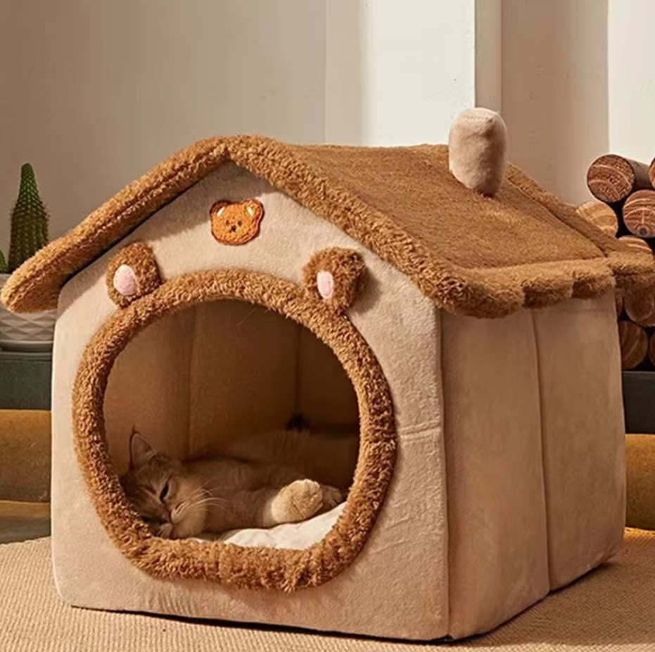 La Maison Confortable pour Animaux de Compagnie - Lit Doux et Chauffant pour Chats et Chiens au Design Douillet