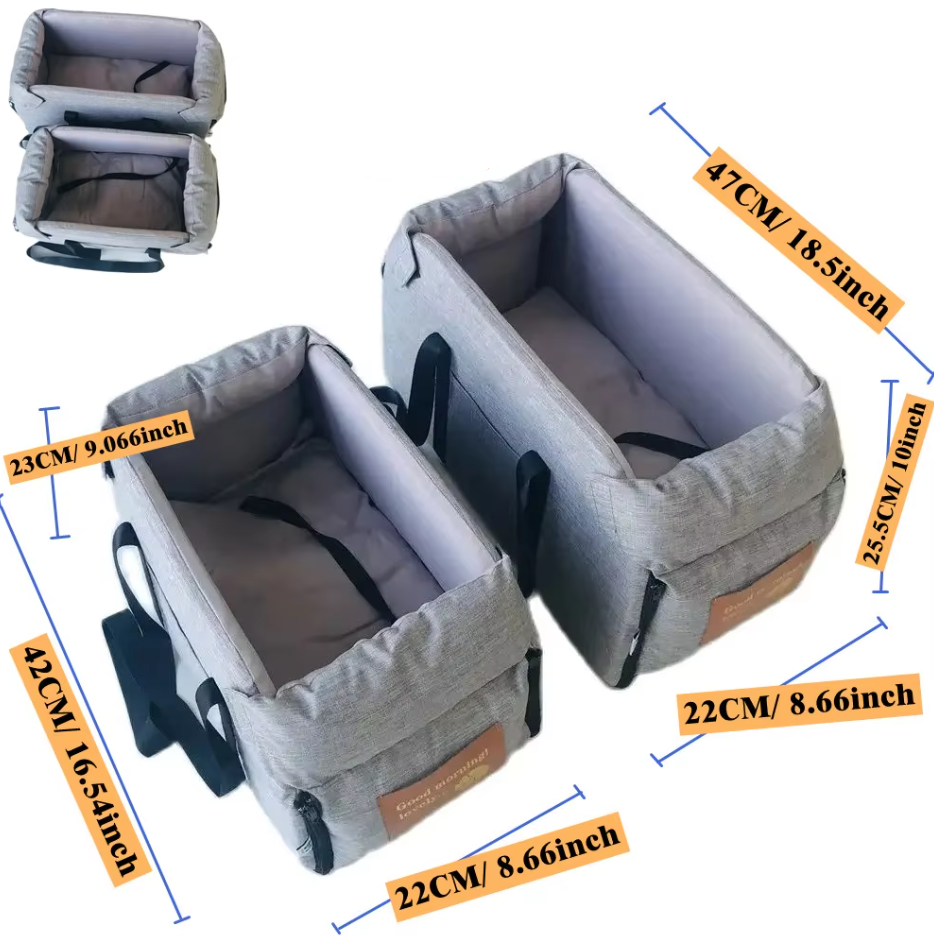 Siège pour Chien de Luxe pour la Voiture - Siège de Voiture Portable Rembourré avec Ceinture de Sécurité