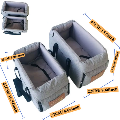 Siège pour Chien de Luxe pour la Voiture - Siège de Voiture Portable Rembourré avec Ceinture de Sécurité
