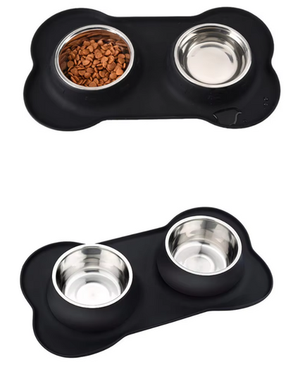 Set D' Assiettes pour Chien avec Tapis Antidérapant