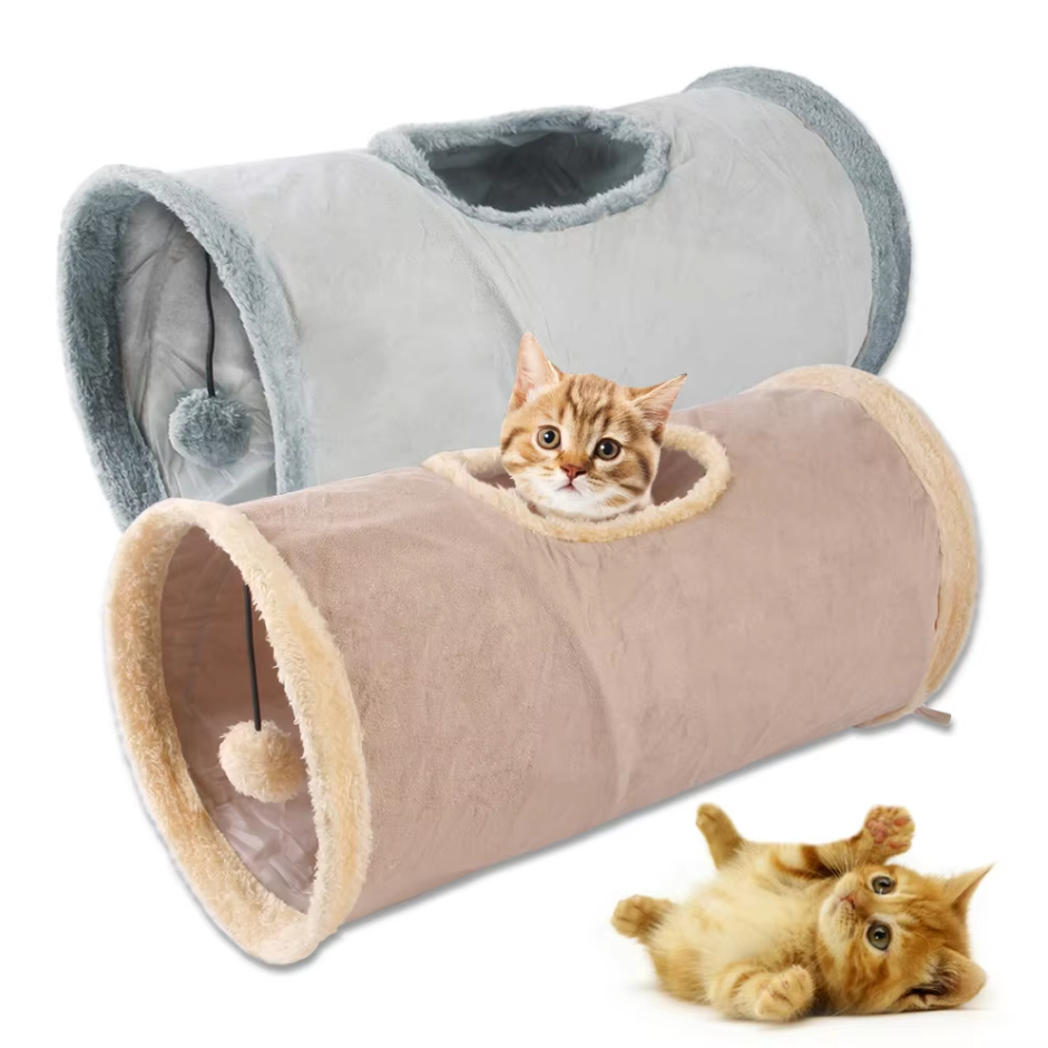 Tunnel pour Chats avec Fenêtre - Jeux et Cachettes pour Tigres Actifs