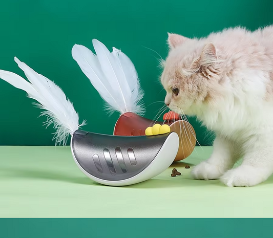 Jouet Interactif pour Chats avec Ressort et Fonction Snack pour une Occupation Active