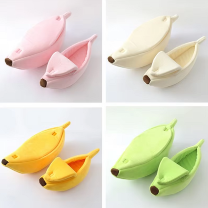 Nid D' Ange en Forme de Banane pour Chiens et Chats - Lit D' Hiver Confortable pour Animaux Domestiques