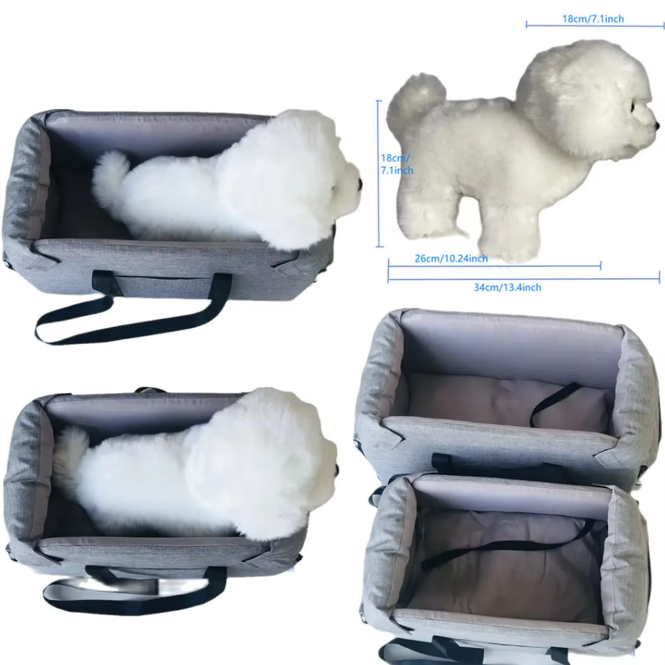 Siège pour Chien de Luxe pour la Voiture - Siège de Voiture Portable Rembourré avec Ceinture de Sécurité
