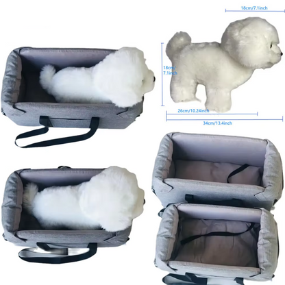 Siège pour Chien de Luxe pour la Voiture - Siège de Voiture Portable Rembourré avec Ceinture de Sécurité