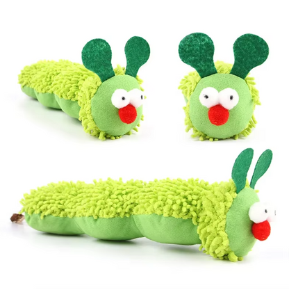 Jouet pour Chats Chenille - Peluche Douce à L' Herbe à Chat