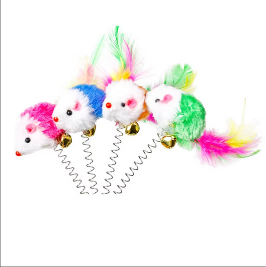 Souris à Ressort avec Ventouse - le Plaisir du Jeu pour les Chats