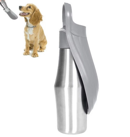 Bouteille en Acier Inoxydable pour Chiens - Distributeur D' Eau Portable avec Bol Pliable