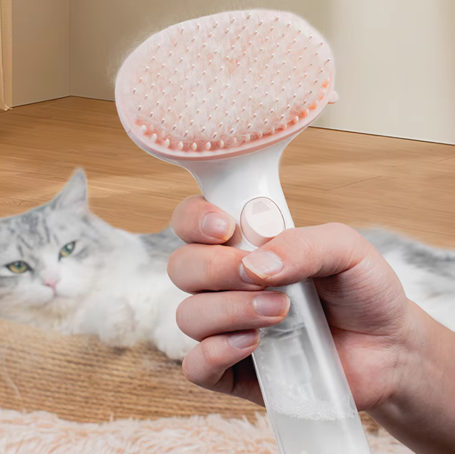 Brosse À Mousse Sèche Pour Animaux Domestiques Avec Distributeur De Nettoyage Intégré