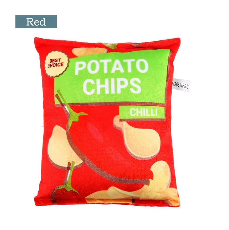 Jouet pour Chien Sac de Chips - Peluche Douce avec Couineur & Effet de Crépitement