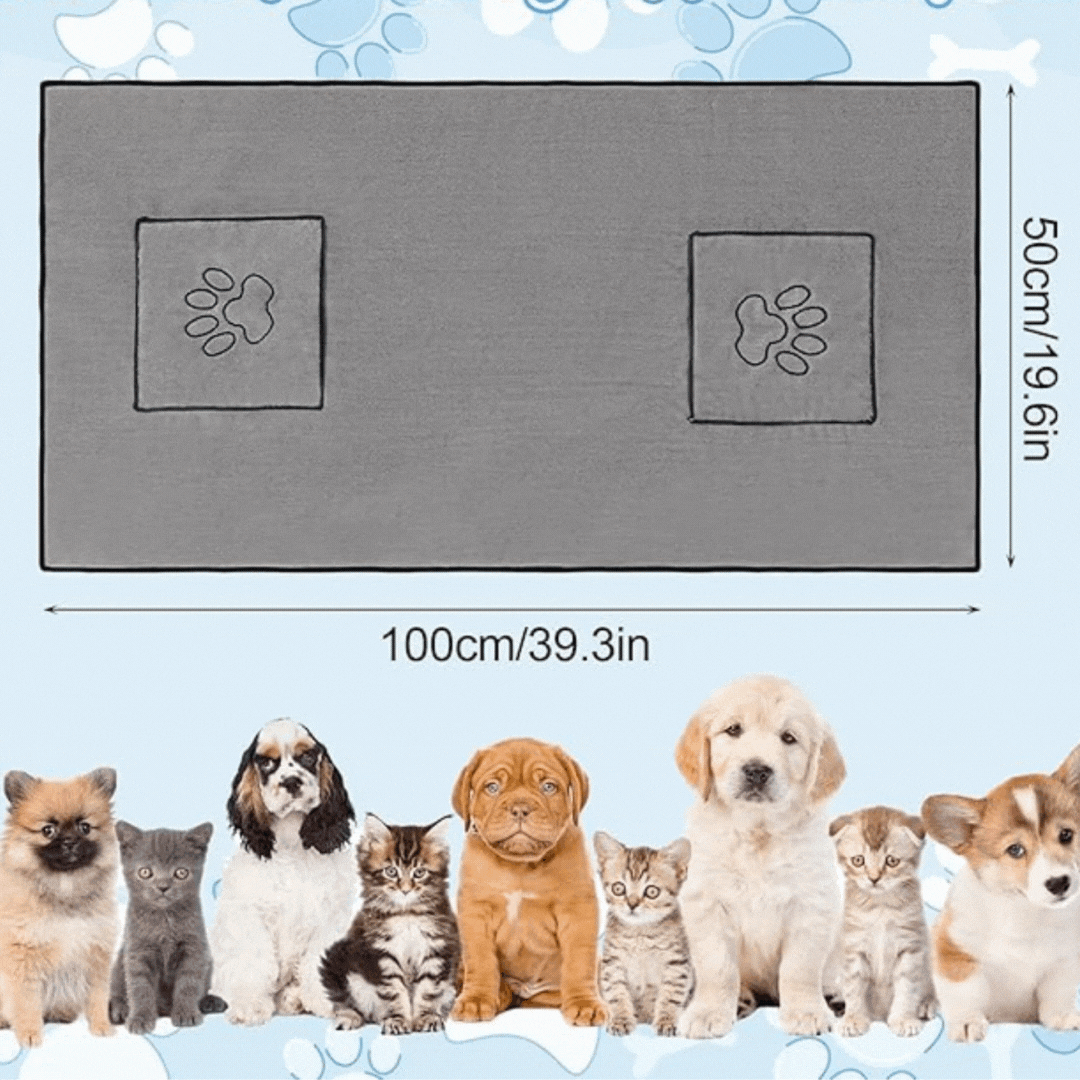 Serviette Microfibre Pour Animaux Domestiques Avec Poches Intégrées