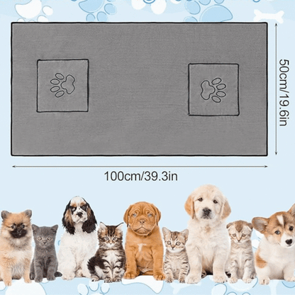 Serviette Microfibre Pour Animaux Domestiques Avec Poches Intégrées