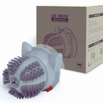 Brosse Électrique Automassante pour Chats avec Compartiment Catnip et Double Alimentation Électrique