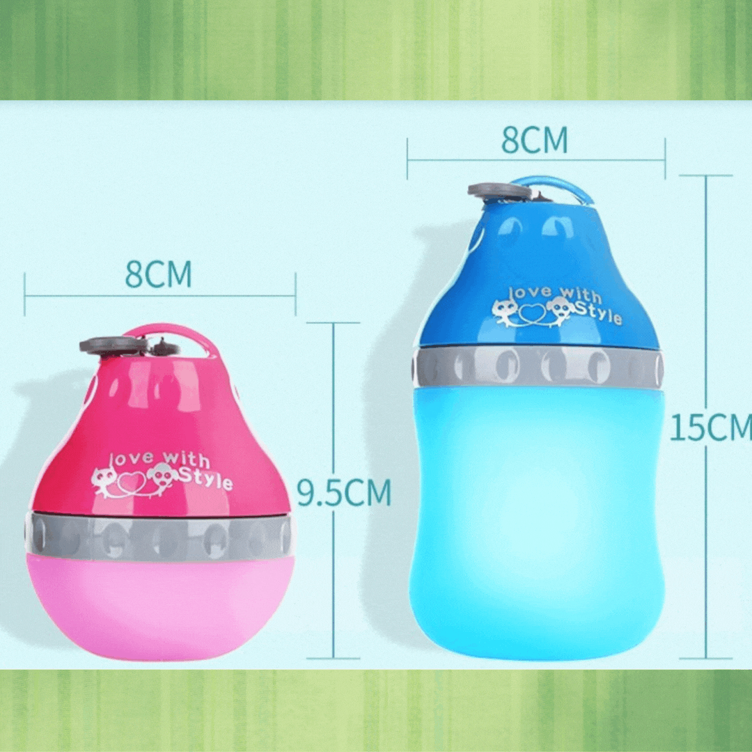 Gourde Portable Pour Animaux Domestiques Avec Écuelle Intégrée Et Mousqueton
