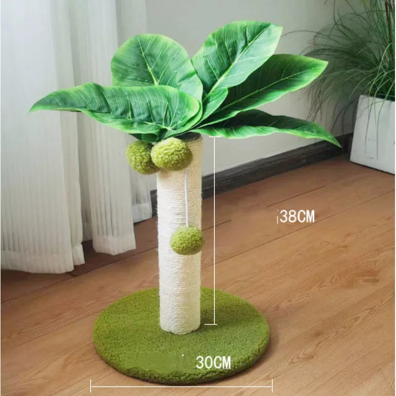 Arbre à Chat en Forme de Palmier - Arbre à Chat en Sisal avec des Balles pour Jouer